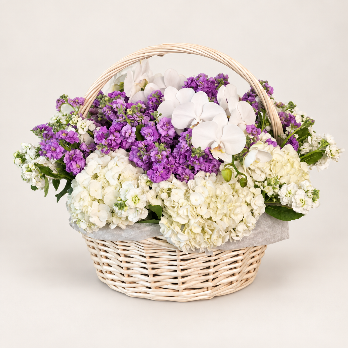 Lavender Elegance Orchid Basket by Golden Lotus Bliss