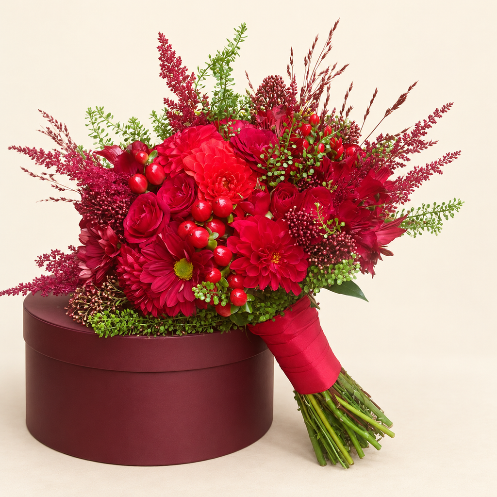 Crimson Romance Bridal Bouquet