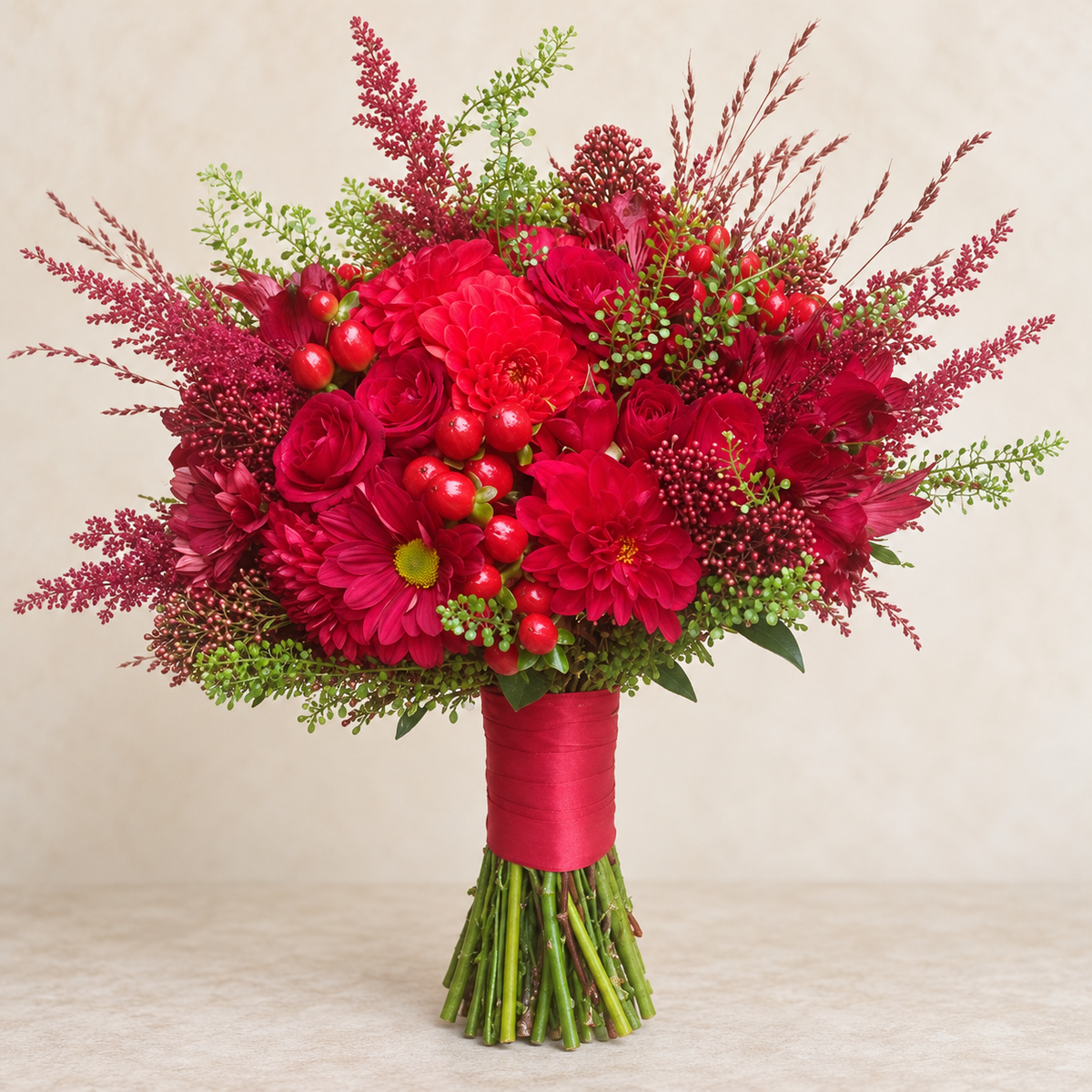 Crimson Romance Bridal Bouquet